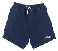 Tmavomodré plážové kraťasy s logem Fila 