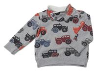 Sivá mikina s jeepy a komínovým golierom Topolino