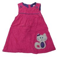 Ružové menšestrové šaty s mačkou