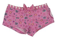 Ružové nohavičkové plavky s kvietkami Schiesser