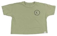 Khaki crop tričko s nápisom George