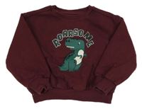 Vínová mikina s dinosaurom Matalan