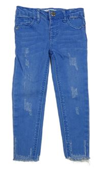 Modré skinny rifle s vyšúchaním Denim Co.