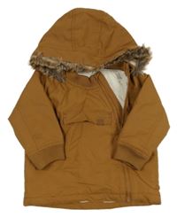 Béžová šusťáková zimní bunda s kapucí H&M