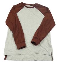 Šedo-mahagonové triko Next