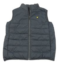 Tmavosivá šušťáková prešívaná zateplená vesta Lile&Scott