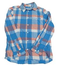 Modro-růžovo-bílá kostkovaná košile H&M