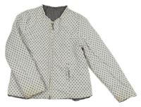 Bílá šusťáková zateplená oboustranná bunda s puntíky Mayoral