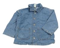 Modrá rifľová košeľová bunda H&M