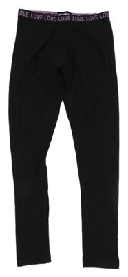 Čierne legíny s nápismi Threadbare