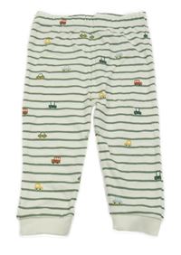 Bílo-khaki pruhované tepláky s auty George 