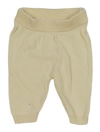 Smetanové úpletové kalhoty 