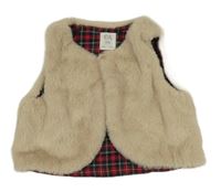 Béžová kožušinová podšitá vesta C&A