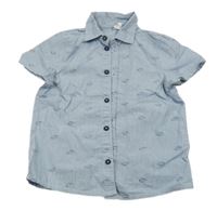 Modrá melírovaná košile s dinosaury Topolino 