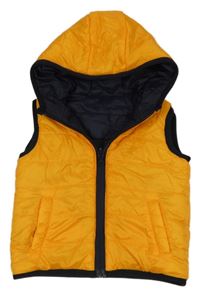 Žlutá šusťáková zateplená oboustranná vesta 