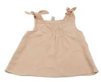 Svetloružový blúzková ý top s mašľami Shein