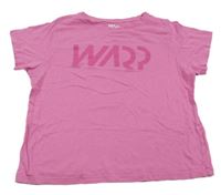 Ružové crop tričko s nápisom Warp