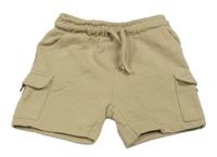 Béžové cargo teplákové kraťasy Mango