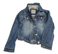 Modrá rifľová crop bunda Next