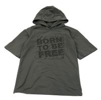 Sivá tepláková vesta s nápisom a kapucňou Ergeenomixx