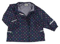 Tmavomodrá šušťáková nepromokavá bunda s bodkami Impidimpi