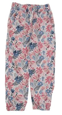 Biele kvetované tepláky Lupilu