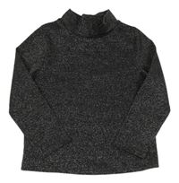 Černo-stříbrné triko s rolákem Next