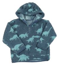 Tmavomodrá huňatá mikina s kapucí Dunnes