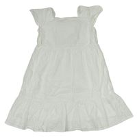 Biele plátenné šaty s madeirou H&M