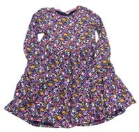 Tmavomodro-farebné kvietkovane šaty Matalan