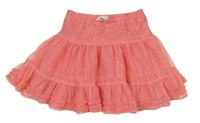 Korálová tylová sukňa s kanýrky a mašlou zn. H&M