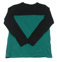 Tmavozeleno-čierne tričko zn. PRIMARK