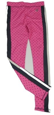 Tmavorůžovo/šedé melírované puntíkaté sportovní legíny s pruhem BODY GLOVE