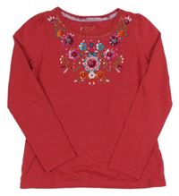 Červené tričko s korálkami a flitrami Monsoon