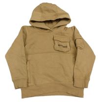 Hnědá teplá mikina s nápisy a kapucí Next