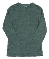 Šalvějovo-černé melírované triko s kapsou F&F