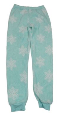 Belasé plyšové pyžamové nohavice s vločkami PRIMARK