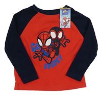 Nové - červeno-tmavomodrá fleecová pyžamová mikina se Spider-many PRIMARK