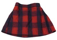 Červeno-tmavomodrá kockovaná sukňa F&F