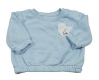 Svetlomodrá oversize mikina so srdiečkom a nápisom PRIMARK