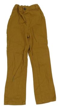 Pískové cargo plátěné kalhoty 