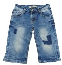 Modré teplákové riflové kraťasy