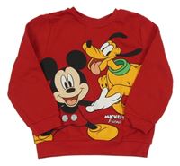 Červená mikina s Mickey a Plutem PRIMARK