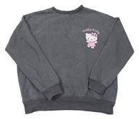Tmavošedá oversize mikina s Kitty Sanrio
