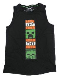Čierne tielko s potiskem Minecraft