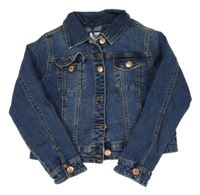 Modrá tepláková rifľová crop bunda Denim Co.
