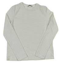 Krémovo-strieborné pruhované trblietavé tričko George