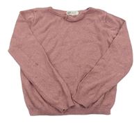 Tmavoružový trblietavý sveter s mašlou H&M