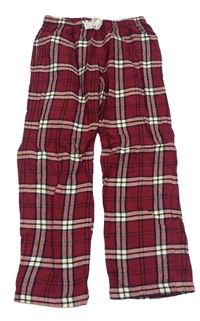 Malinovo-černo-bílé kostkované pyžamové kalhoty F&F