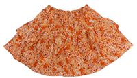 Oranžová kvetovaná vrstvená sukňa Matalan